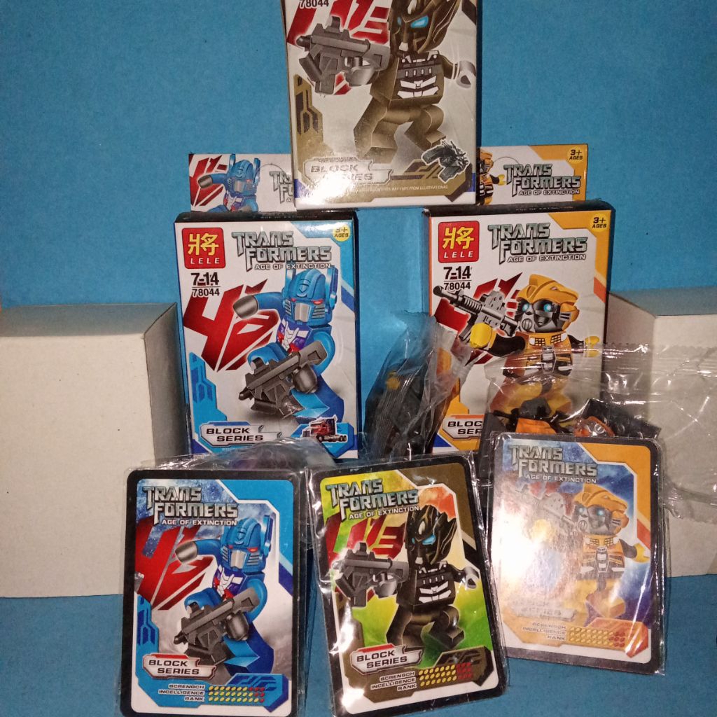 Mini Figure Brick Transformers ( optimus, bumble bee, hound ) Lego KW