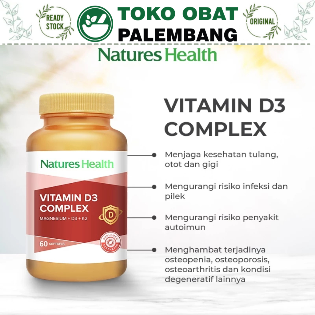 NATURES HEALTH VITAMIN D3 COMPLEX 60 SOFTGELS MAGNESIUM D3 K2 D3K2 NATURE HEALTH