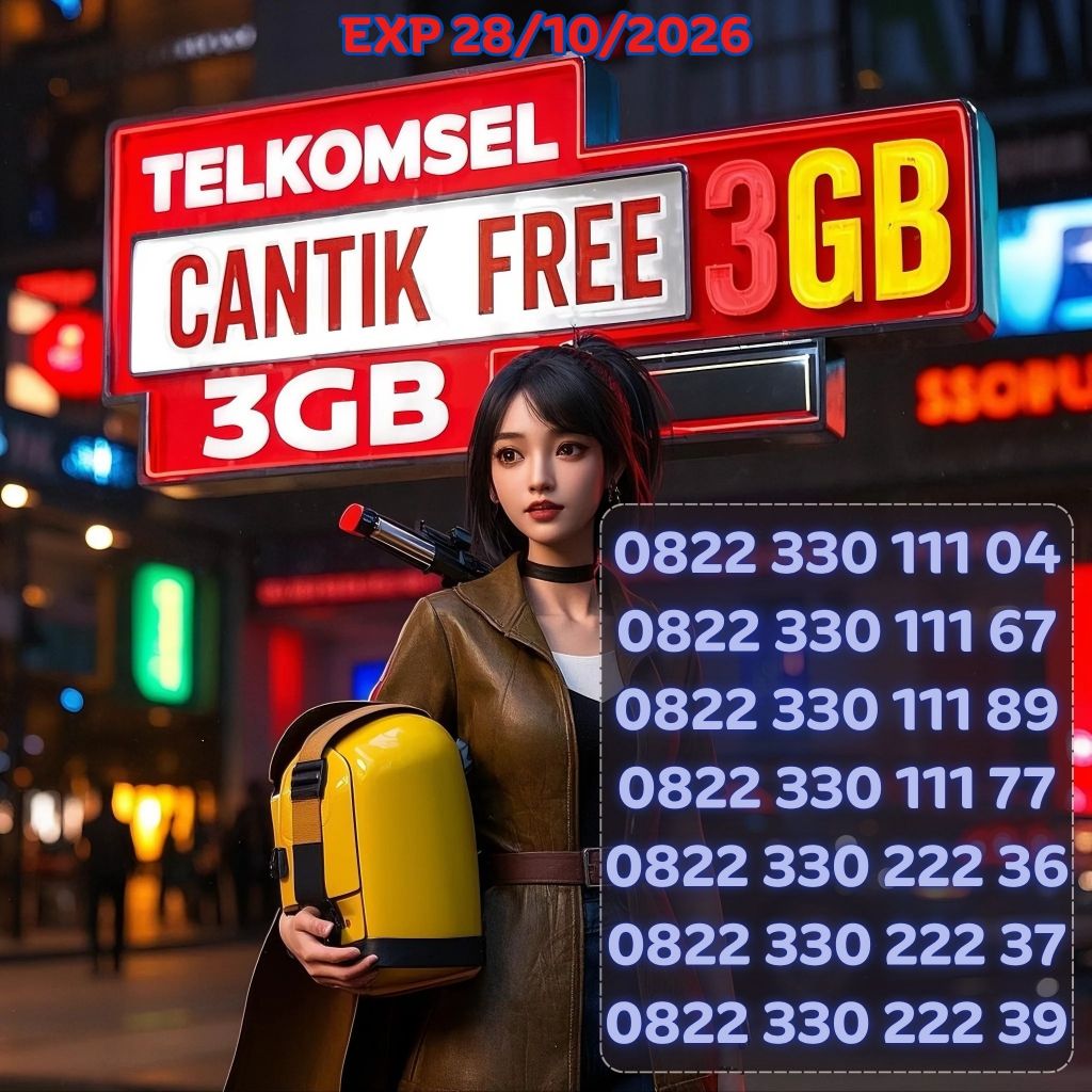 Nomor Cantik Telkomsel Seri Panca & Triple Bonus 3GB Harga 55Ribu