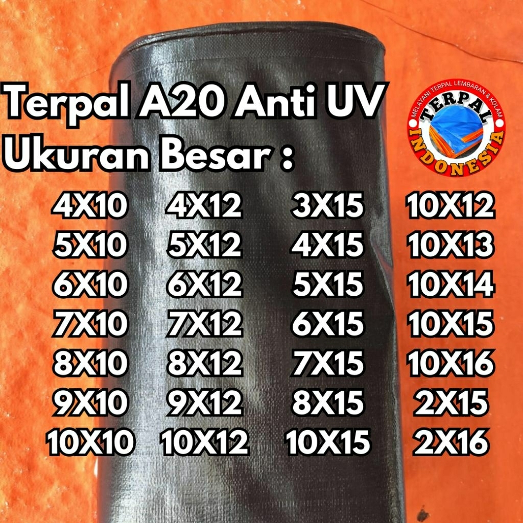 terpal tenda A20 AntiUV watterprof ukuran besar