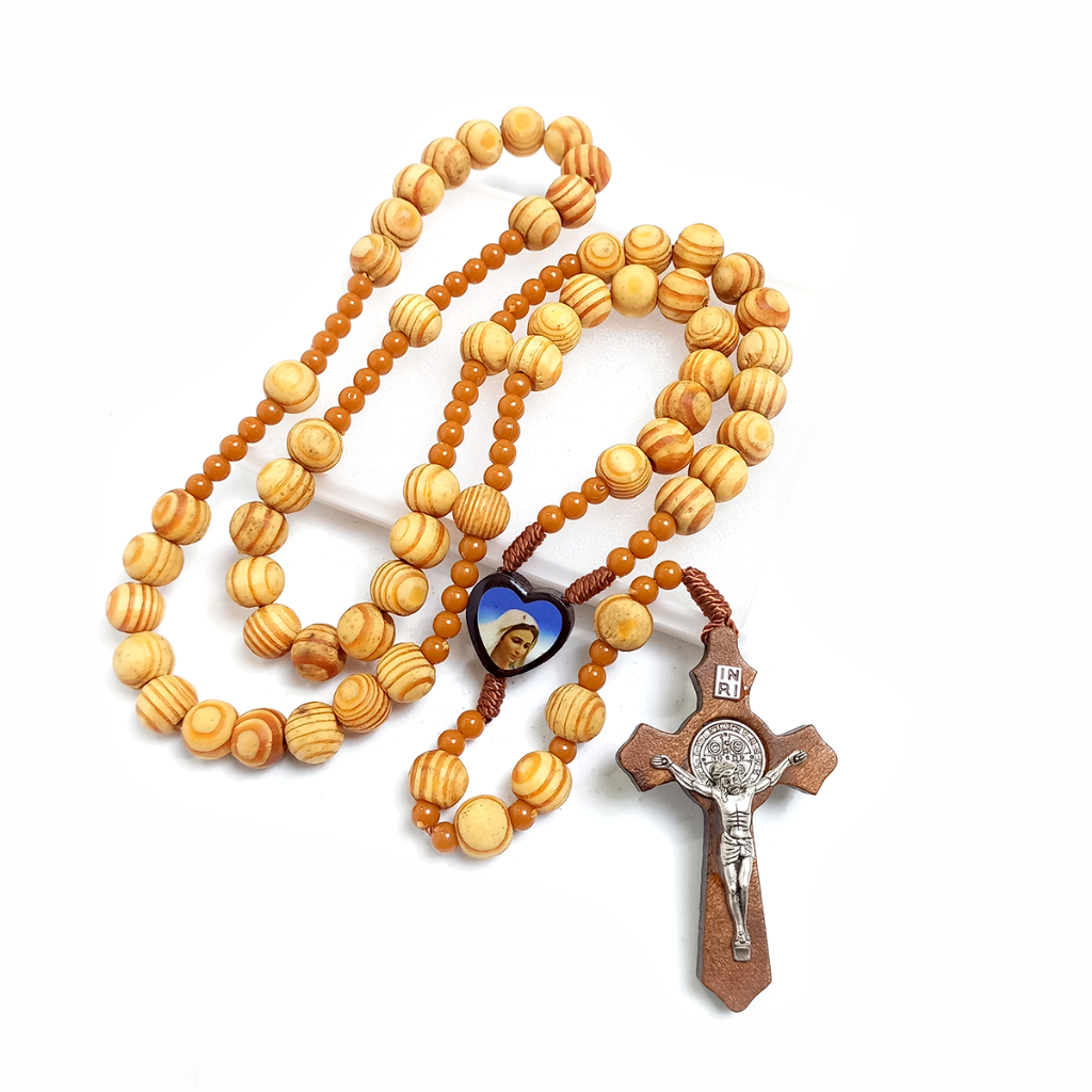 Rosario Eksklusif Kayu Puser Bumi ORIGINAL / Kalung Rosario Kayu Bertuah/Kalung Rosario Katolik Asli