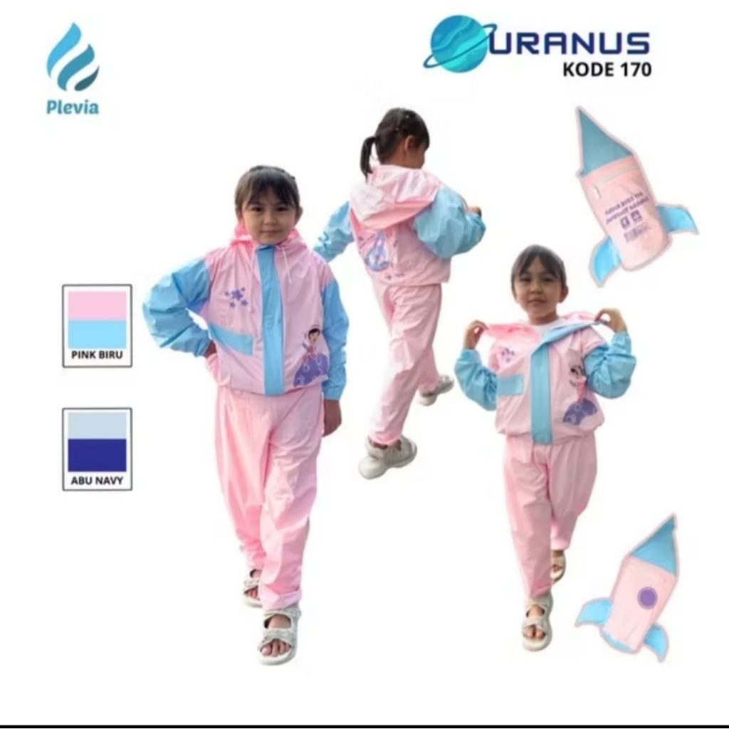 Jas Hujan Anak Karakter Jas Hujan Anak Usia 6-12 Tahun Jas Hujan Plevia Uranus