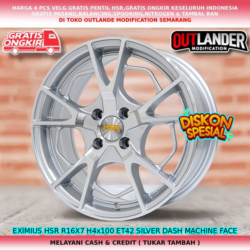 Velg racing mobil Jazz| Brio| City| Mobilio| Freed| dll velg hsr eximius R16