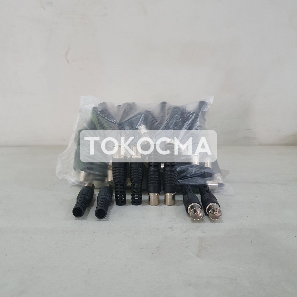 Jek TV Jack Antena TV Plastik Jantan Jack TV PVC Male TV Analog Tabung LED LCD Original