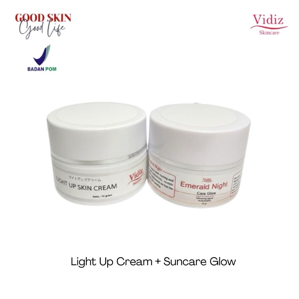 Vidiz Double Nutrisi Light Up Cream 10gr & Suncare Glow