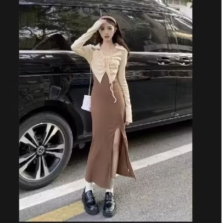 Bodycon Dress sexy  lengan panjang korean style