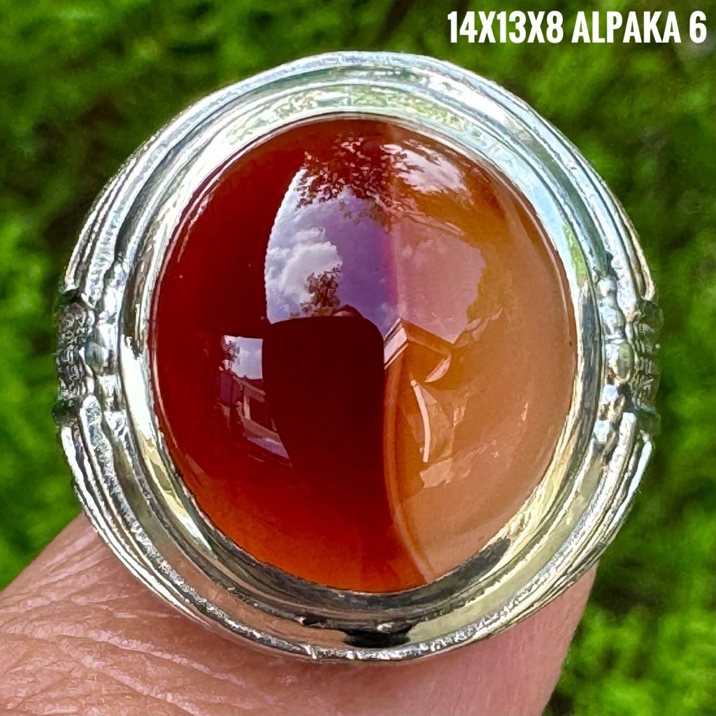 Cincin Batu Akik Natural Merah Putih (Asli Alam)