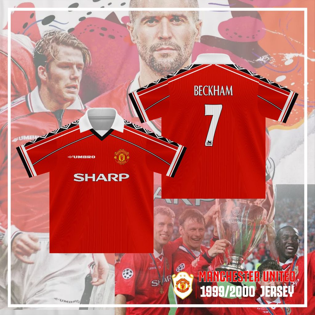 JERSEY RETRO MANCHESTER UNITED MUSIM 99 BECKHAM