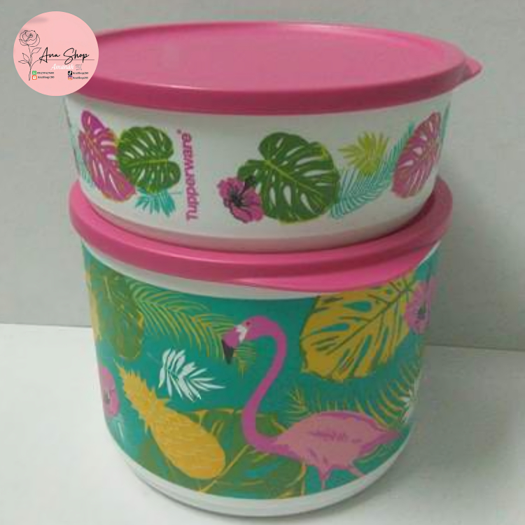 Tupperware Flaminggo Canister - Toples Penyimpanan Makanan Bermotif