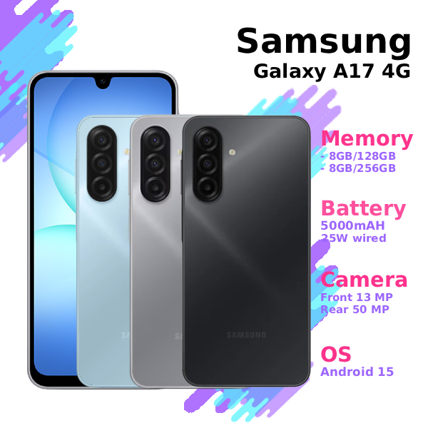 Hp/Smartphone Android Samsung Galaxy A17 4G 8/128GB | 8/256GB