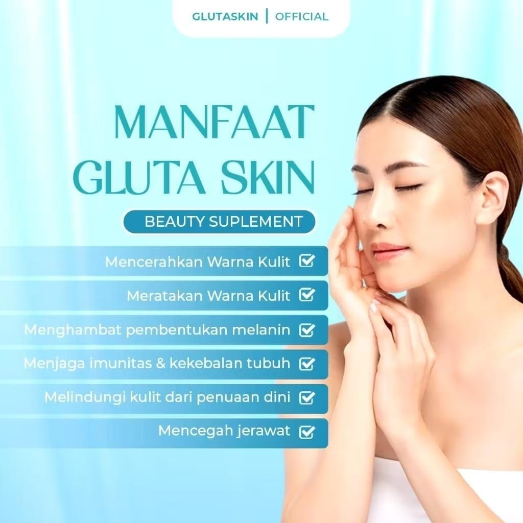 GLUTASKIN Kapsul Whitening Pemutih Kulit Wajah Dan Badan Secara Alami, isi 30 KAPSUL