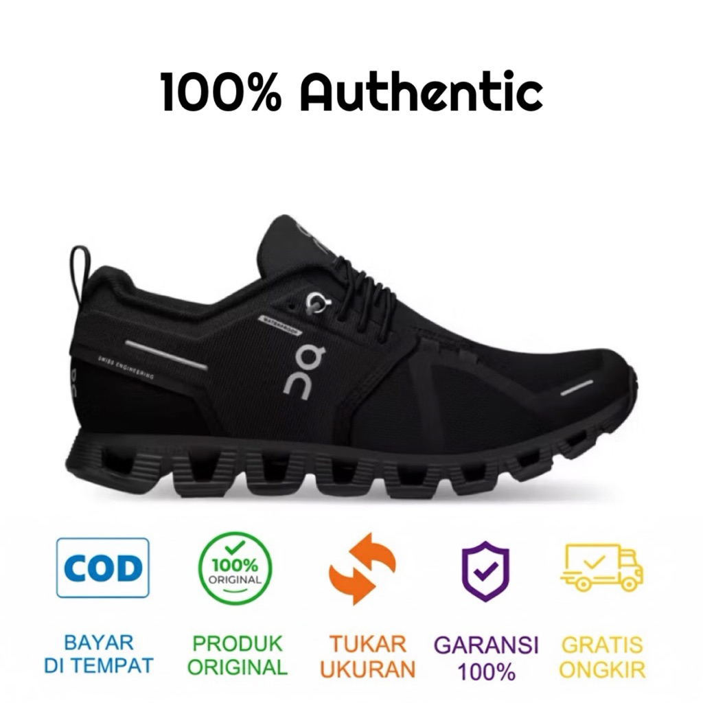 Running Shoes On Cloud 5 Waterproof full Black
