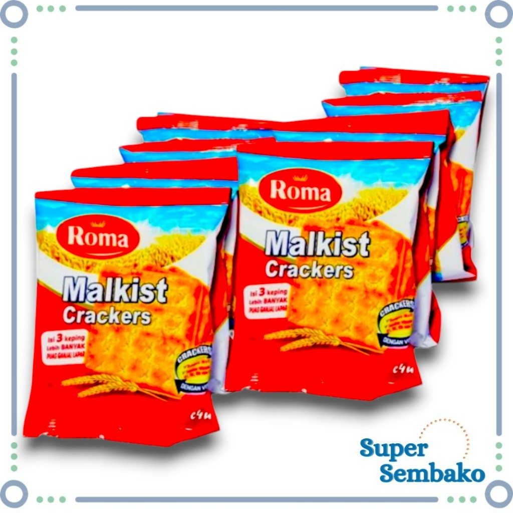 SNACK WAFER BISKUIT ROMA MALKIST CRACKERS 26gr RENCENG ISI 10 PCS BUNGKUS