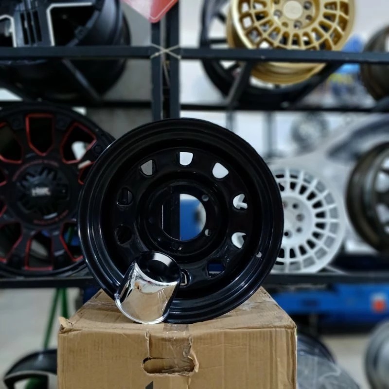 velg mobil daytona r15 black untuk jimny katana feroza hiline