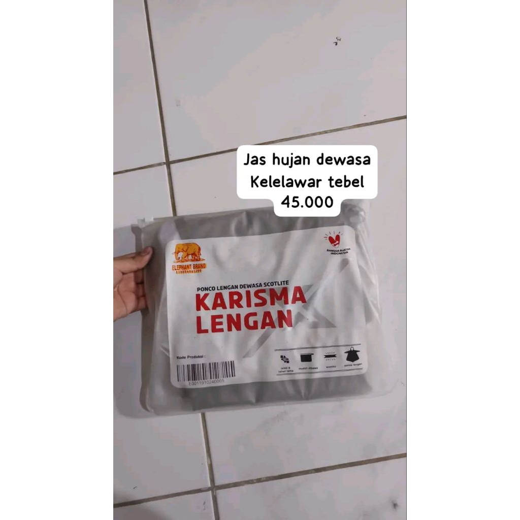 jas hujan kelelawar dewasa