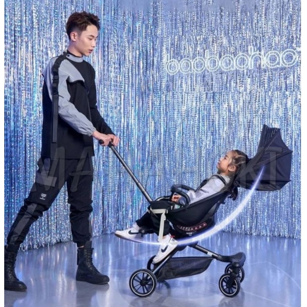 PRELOVED STROLLER BAOBAOHAO V8 BISA RECLINING SENDERAN TIDUR DUDUK BANGKU LEBAR COCOK UNTUK ANAK GEM