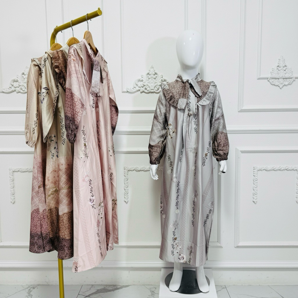 HANIN SHIDQIA/Gamis Aulia Muslim Bahan dior silk /Gamis Anak Perempuan