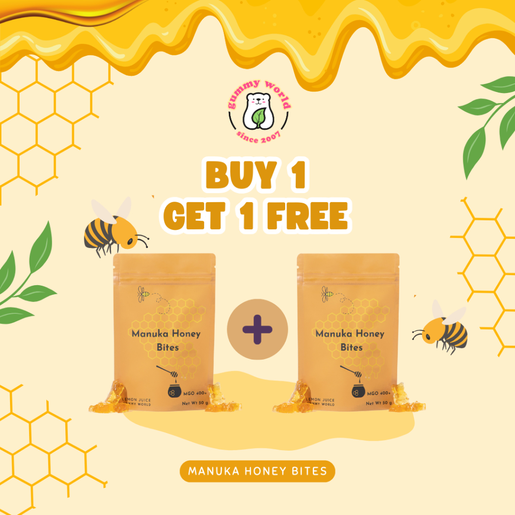 [PROMO BUY 1 GET 1] - Bites Gummy Vitamin - Gummy Manuka Honey Bites (Manuka Honey)