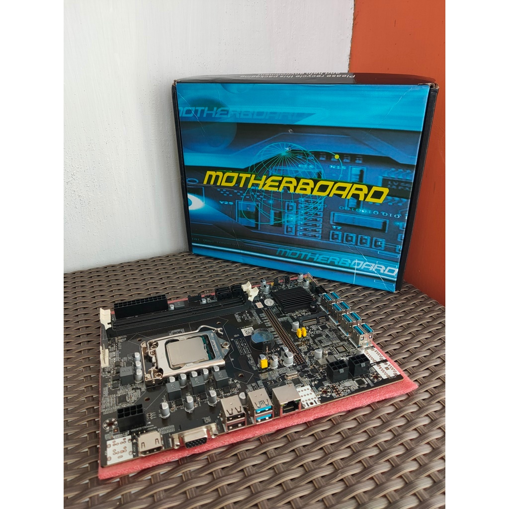 Motherboard B75USB BTC 8port VGA Lengkap Processor Celeron G1610 for MINING