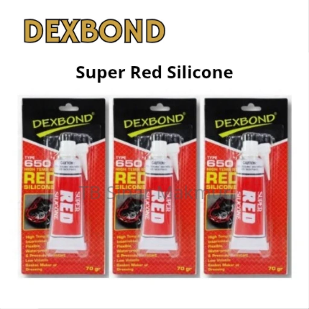 Dexbond Red Silicone 70 gram - Lem Silikon Sealer Merah