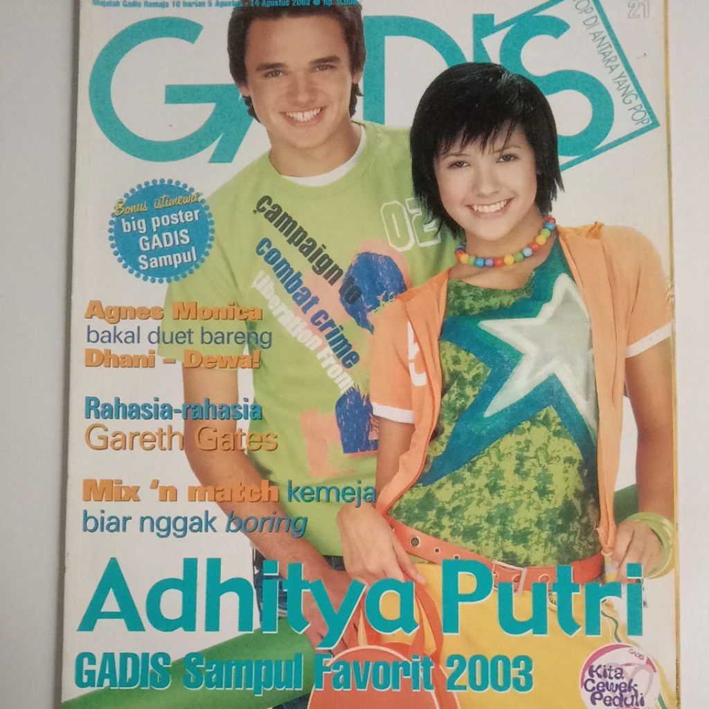 Majalah Gadis Tahun 2003 Plus Bonus Spesial Poster Besar Alumni Gadis Sampul