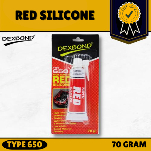DEXBOND RED SILICONE 70 GRAM Lem Gasket Merah Type 650
