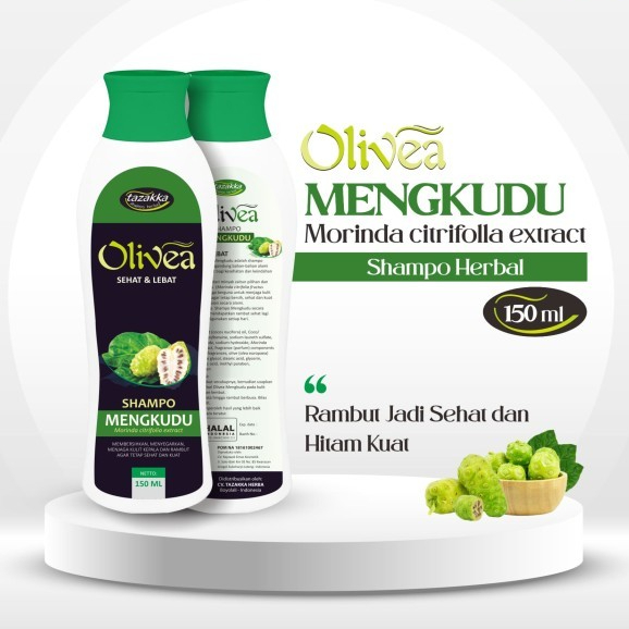 SHAMPO MENGKUDU. OLIVEA MENGKUDU SHAMPO HERBAL MERAWAT, MELEBATKAN MENGHITAMKAN RAMBUT