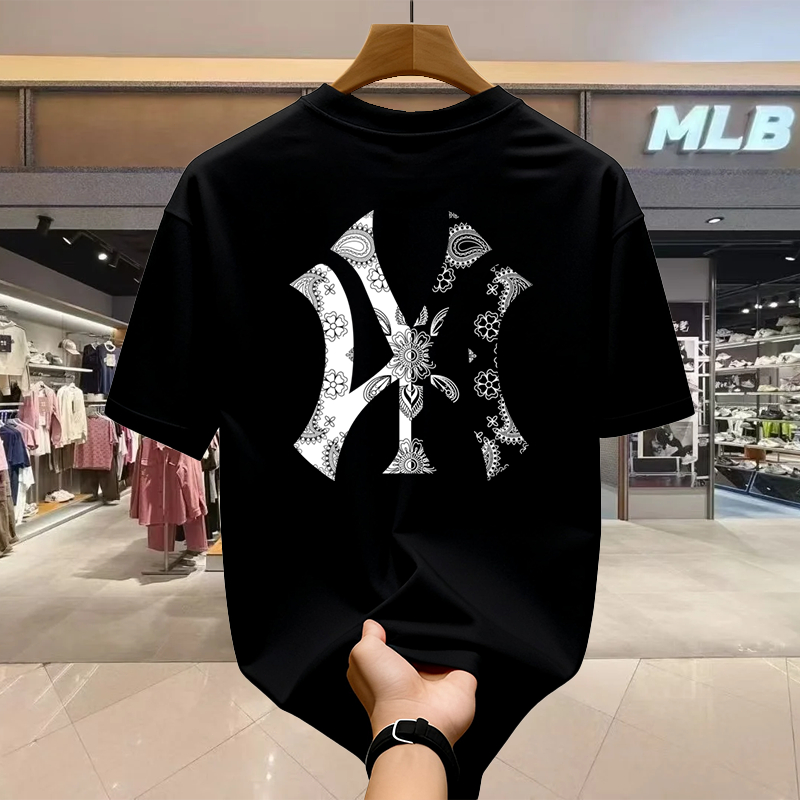 100% Original- Kaos T-Shirt MLB NY – Desain Keren, Streetwear Korea Premium