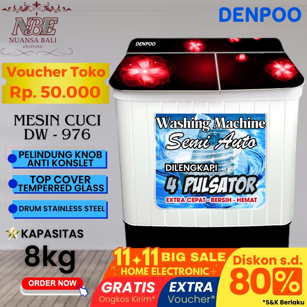 MESIN CUCI DENPOO DW 976 8KG