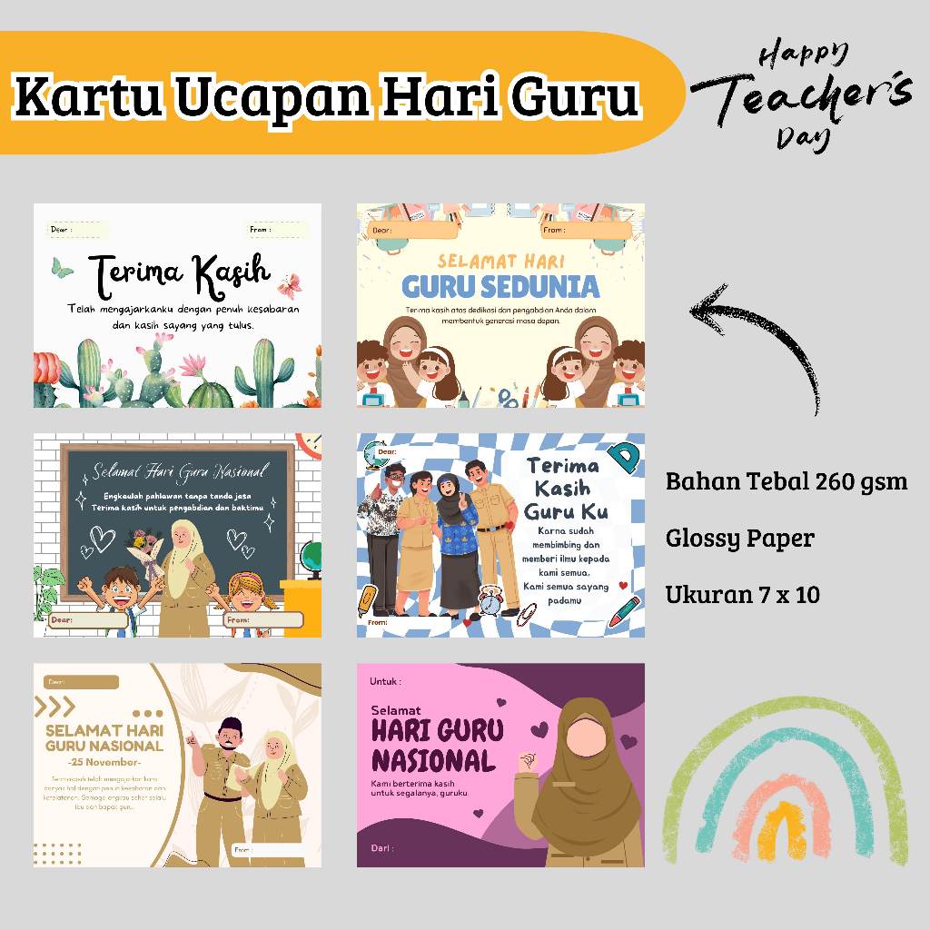 GREETING CARD TEACHER'S DAY || KARTU UCAPAN HARI GURU || GIFT CARD