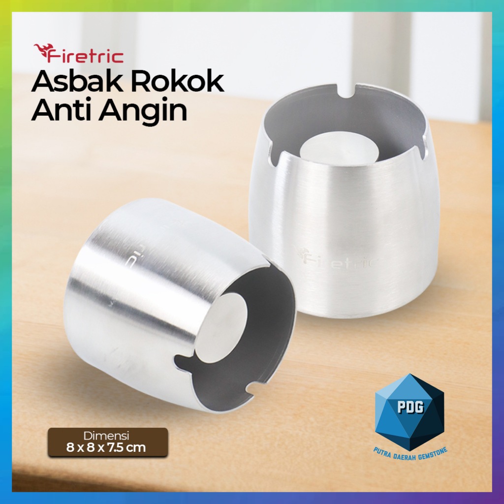 ASBAK ROKOK Anti Angin Stainless Steel Tempat Puntung dan Asbak Mobil Portable Warna PREMIUM Anti An