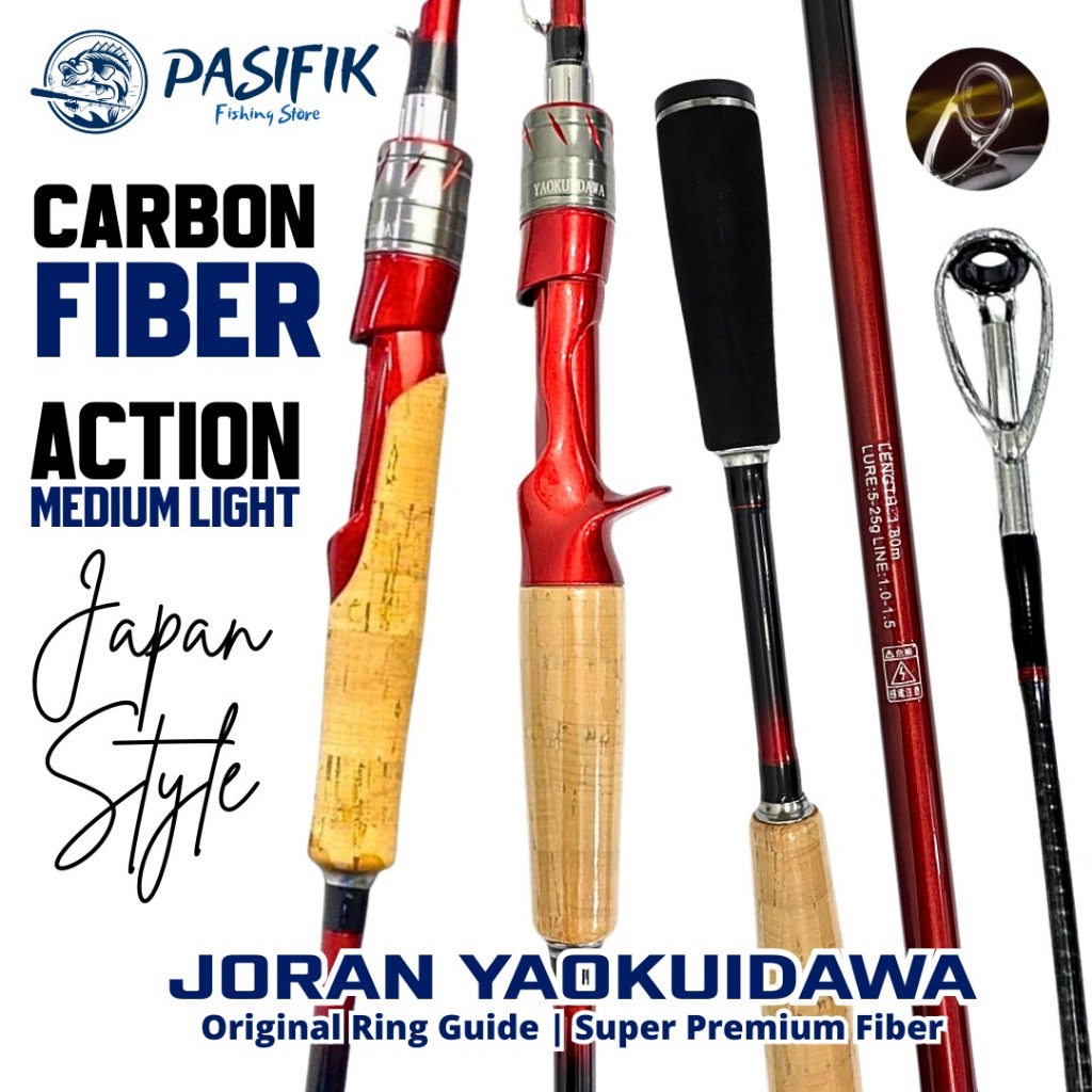 Pusat Alat Pancing - Joran Pancing 1.80M Action Light Carbon Fiber Joran Pancing Sambung 2 Bagian Jo