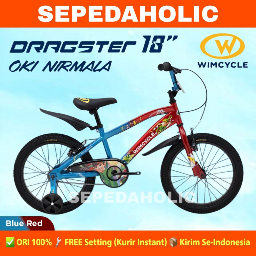 Sepeda Anak Laki BMX WIMCYCLE DRAGSTER OKI NIRMALA Ukuran 18 Inch Usia 5-7 Tahun