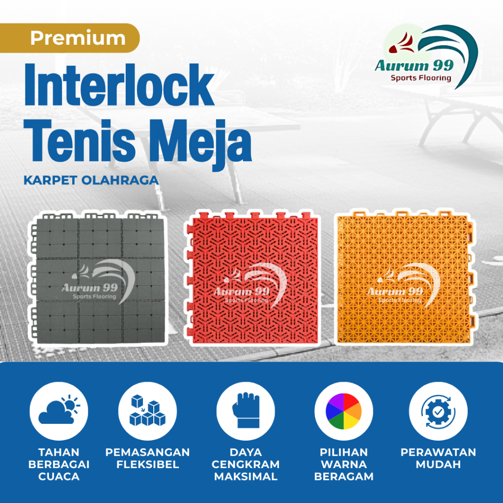 Interlock Tennis Meja - Karpet Lapangan Tenis Meja | Lapangan Tenis Meja (Tipe Premium)