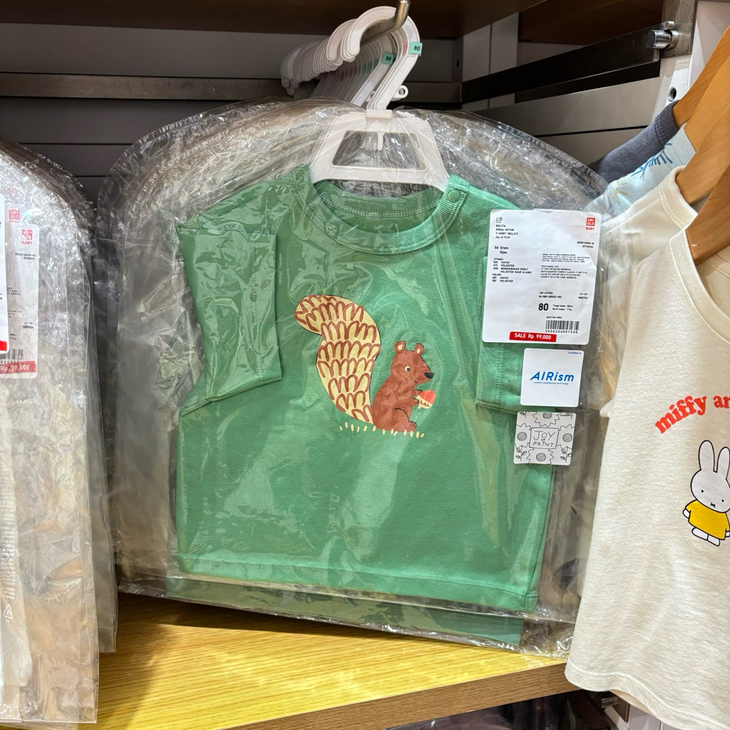 kaos t-shirt dry kerah bulat lengan pendek joy of print baby uniqlo