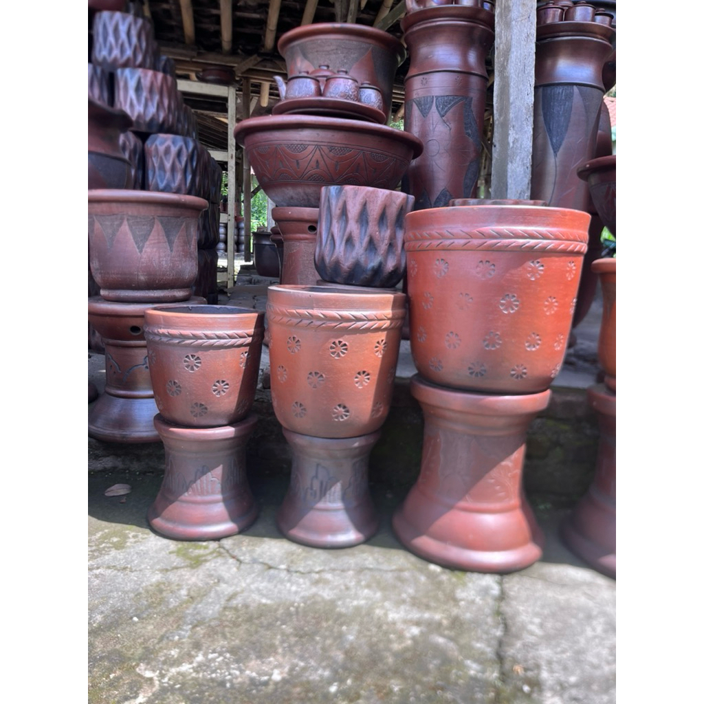 Pot 20,25,30cm Pot Gerabah Tanah Liat Tanaman Planter