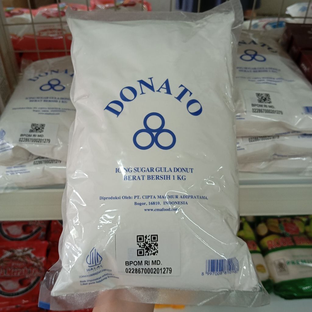 Donato Icing Sugar Gula Halus Donat 1Kg Topping Pelapis Taburan Kue Kering Putri Salju Cake Cookies