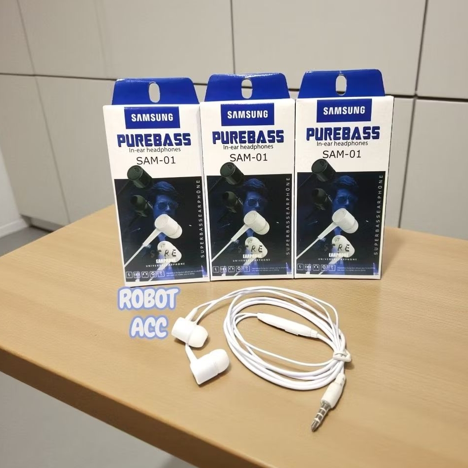 Headset Samsung Stereo Bass SAM-01 Earphone Handset Samsung Bass Hansfree Samsung Stereo Bass SAM01