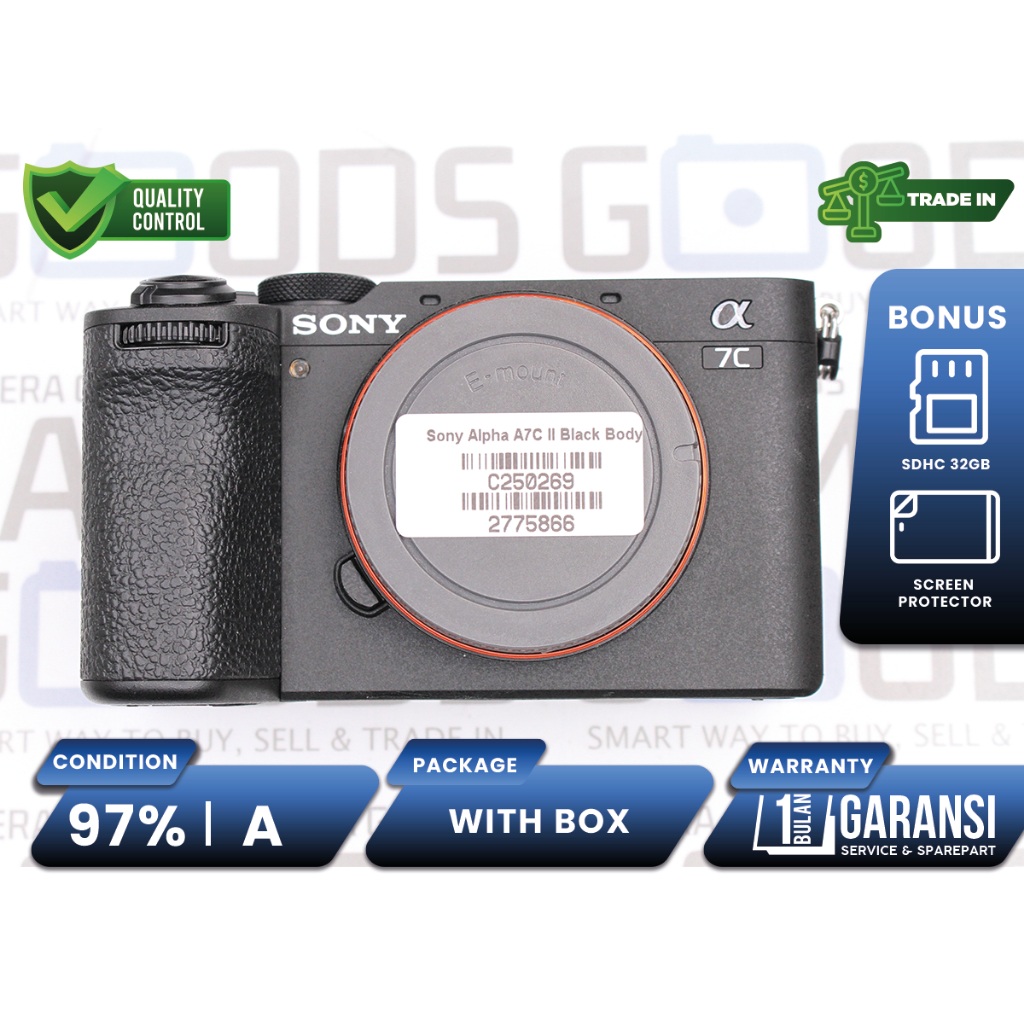 Kamera Sony A7C Mark II Mirrorless Full Frame Body Only Second Bekas Grade A / Alpha A7CII - C250269