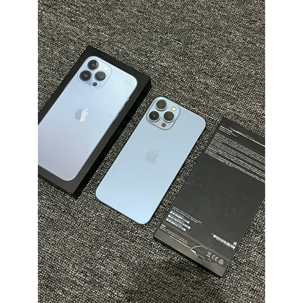 Iphone 13 pro max 256gb dual sim fisik inter fullset dus original pemakain lama belom pernah ke blok