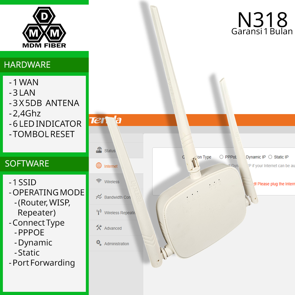 Tenda N318 router wifi 2,4ghz second