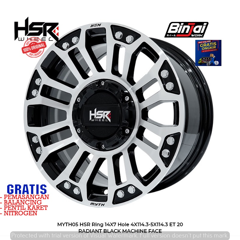 VELG MOBIL OFFROAD SANGAR HSR MYTH05 R14 FREE PASANG