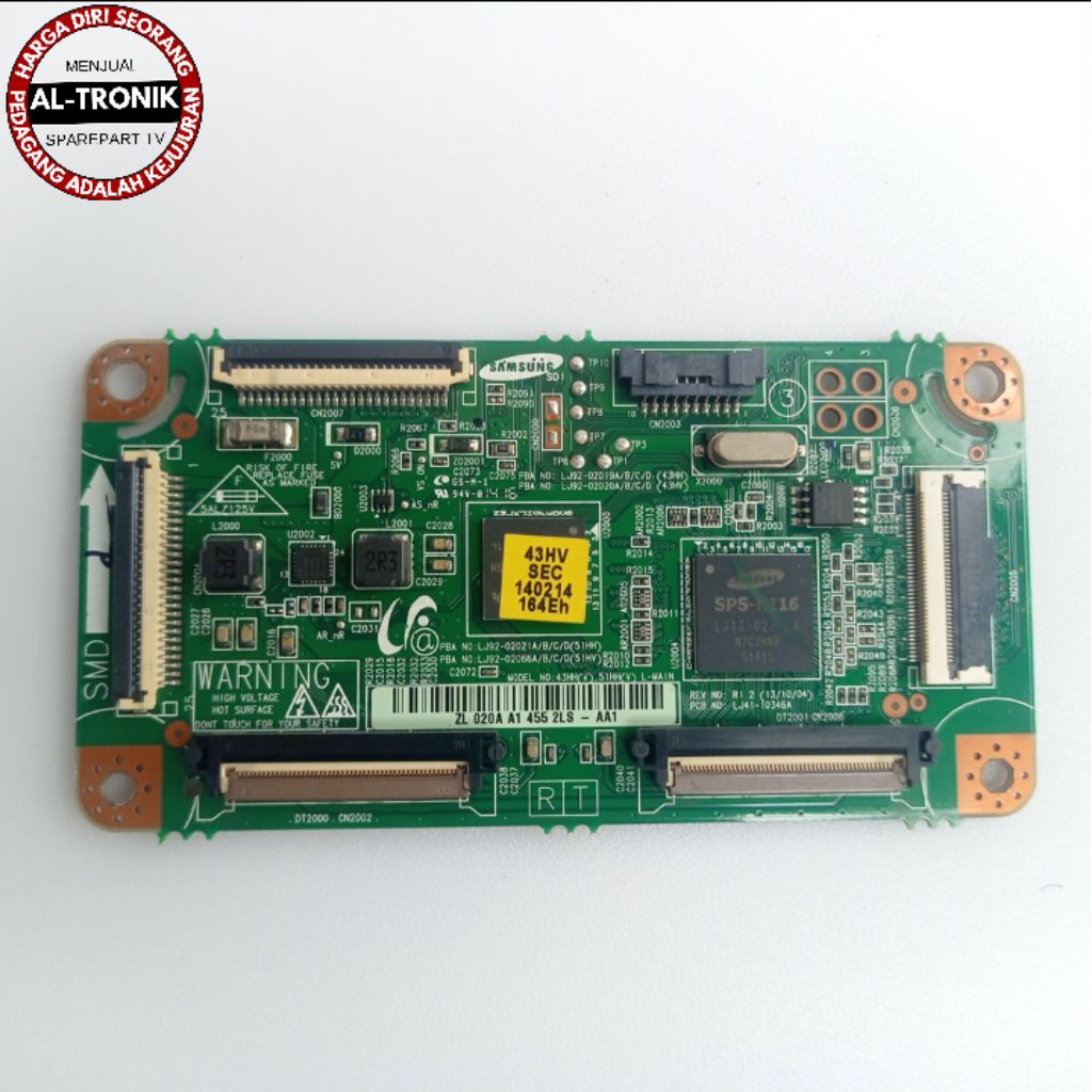 TICON BOARD TV PLASMA SAMSUNG 43 INCH MODEL PA43H4000 MODUL TCON TIKON BOARD PA 43H4000