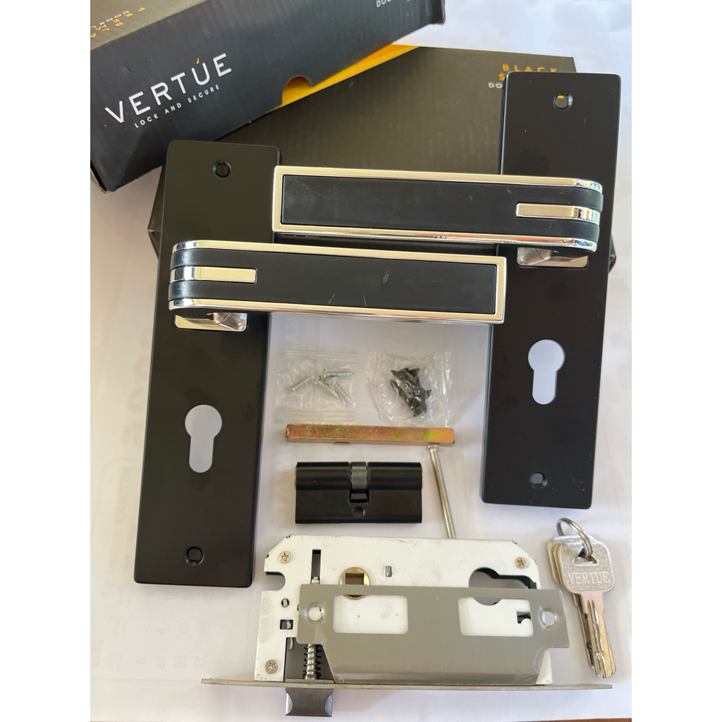 Kunci Pintu Hitam Tanggung/Handle Pintu Hitam/Kunci Pintu Minimalis/Kekinian