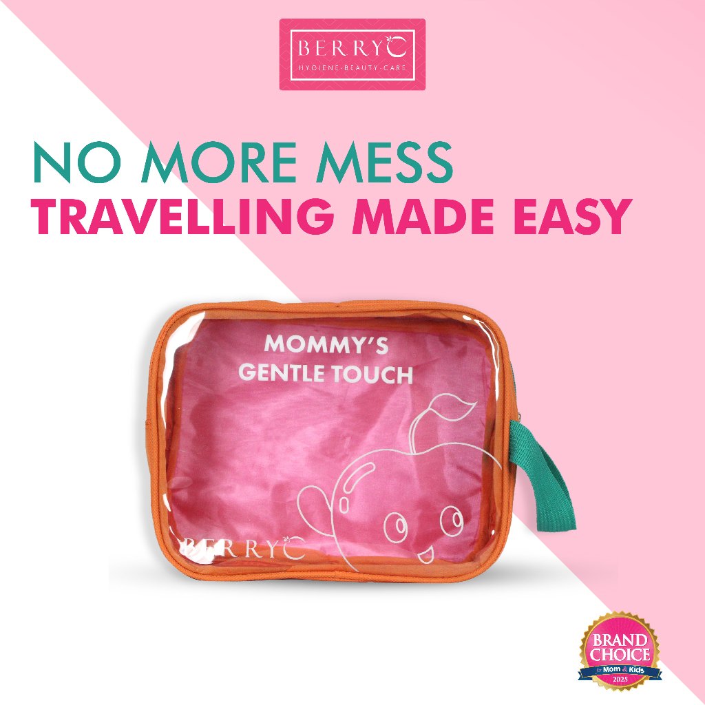 BerryC Pouch Travel Organizer / Tas Kosmetik Transparan / Tas Tenteng Bening packing pack plastik or