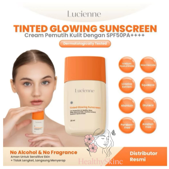 LUCIENNE TINTED GLOWING SUNSCREEN BPOM SPF 50pa ++++