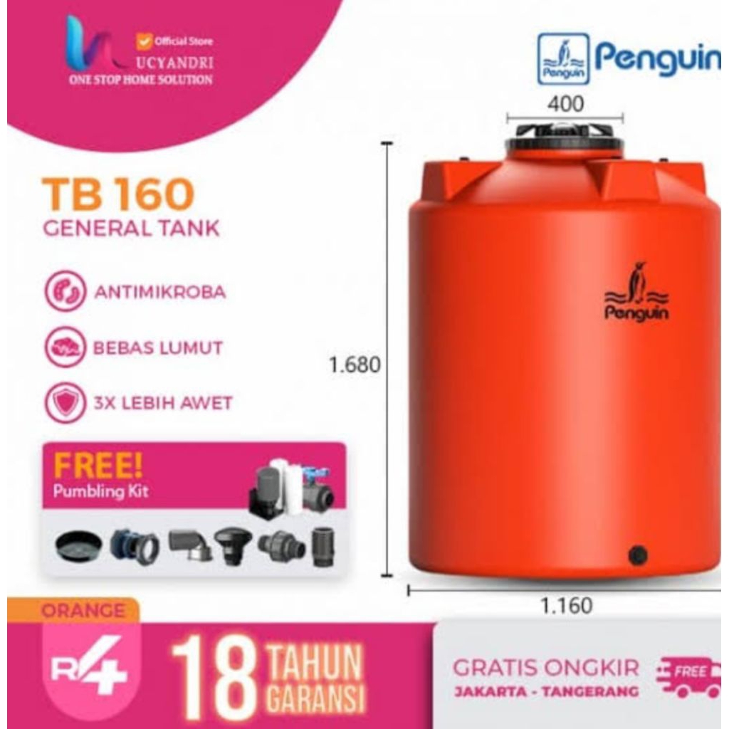 TANGKI /TANDON / TOREN MEREK PENGUIN TB 160 ( 1550 LITER)
