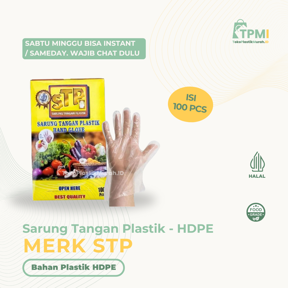 [BISA INSTANT] SARUNG TANGAN PLASTIK STP | SARUNG TANGAN PLASTIK | SARUNG TANGAN PLASTIK