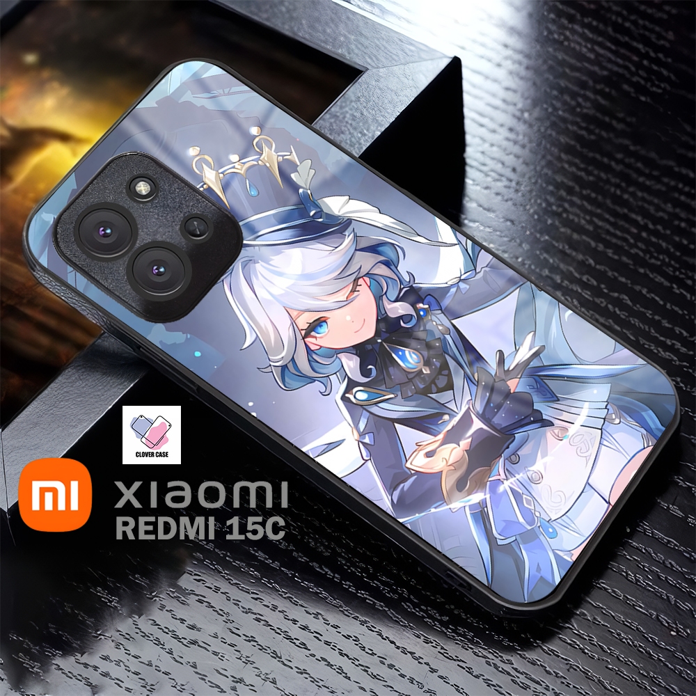 [AR28]  Case Glossy Case | REDMI 15C | Casing HP Kekinian Lucu | Casing Hp Kilau Motif FURINA GENSHI