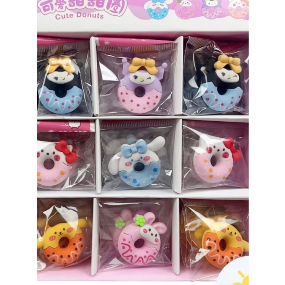 Penghapus Bentuk Donat Sanrio Premium Karakter Melody Kuromi Hello Kitty Lucu Unik Imut